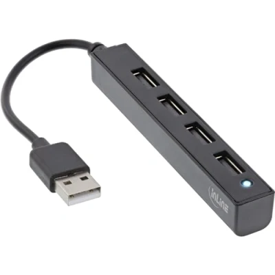 Afbeelding van InLine 33293K interface hub USB 2.0 Type A 480 Mbit/s Zwart