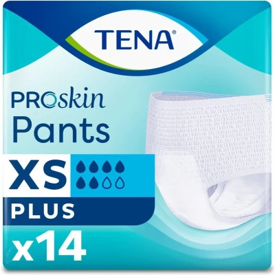 Afbeelding van TENA ProSkin Pants Plus XS Incontinentiebroekjes 14 stuks omtrek taille 50 cm tot 70