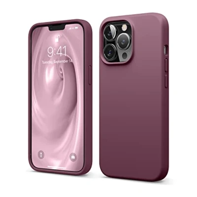 Afbeelding van elago Hoesje van vloeibare siliconen compatibel met iPhone 13 Pro (6,1 inch) beschermhoes gemaakt premium volledige bescherming, schokbestendig, 3 structuren, zachte microvezel