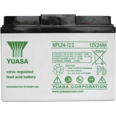 Afbeelding van Yuasa NPL24 12 YUANPL24/12 Loodaccu V 24 Ah Loodvlies (AGM) (b x h d) 166 125 175 mm M5 schroefaansluiting Onderhoudsvrij