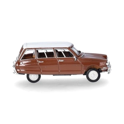 Afbeelding van herpa Citroen AMI 6 Combi Miniatuurauto, schaal 1:87, verzamelbaar, Made in Germany, model kunststof, kleur: bruin/wit dak