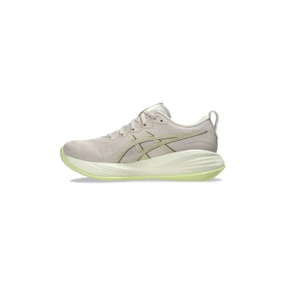 Afbeelding van Asics Gelcumulus 27 Hardloopschoenen voor op de weg, Dames, Maat: 36, Mineral beige huddle yellow Kunststof