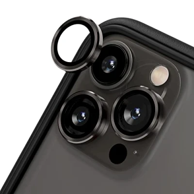 Afbeelding van RHINOSHIELD 9H gehard glas lensbescherming compatibel met [iPhone 13 Pro / Max], stoot en krasbestendig, hoge helderheid, splinterbescherming, anti condens technologie, donkergrijs