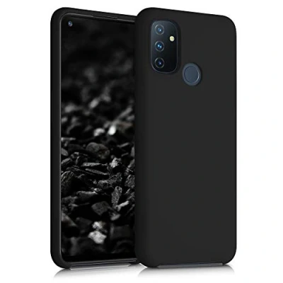 Afbeelding van kwmobile telefoonhoesje geschikt voor OnePlus Nord N100 Hoesje met siliconen coating Smartphone case in zwart