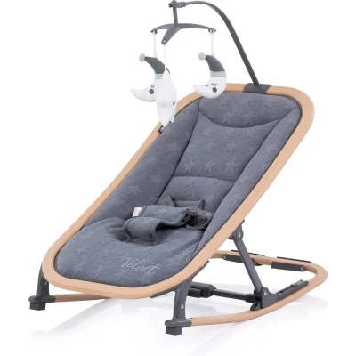 Afbeelding van Chipolino Velvet Opvouwbare Wipstoel Met Mobiel Graphite Wood