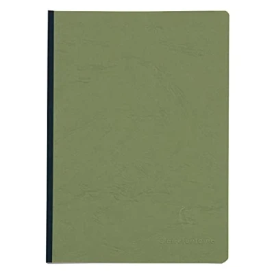 Afbeelding van Clairefontaine 795423C Collection Age Bag Notitieboek, genaaid, achterkant van linnen, Groen, A5, 14,8 x 21cm, 192 pagina&#039;s, kleine ruiten, wit papier, 90g, omslag met glanskaart, ledernerf