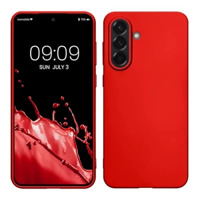 Afbeelding van kwmobile telefoonhoesje geschikt voor Samsung Galaxy A56 5G Hoesje smartphone Back cover in metallic donkerrood