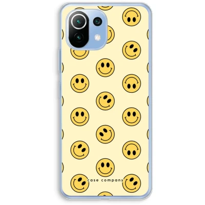 Afbeelding van Case Company® hoesje geschikt voor Xiaomi Mi 11 Lite Smiley N2 Soft Cover Telefoonhoesje Bescherming aan alle Kanten en Schermrand
