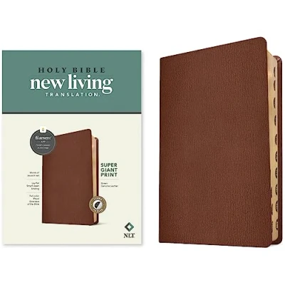 Afbeelding van NLT Super Giant Print Bible Filament Edition, Brown, Indexed