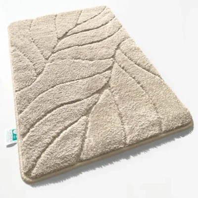Afbeelding van Floordirekt Extra zachte en sneldrogende badmat, badkamermat met antislip achterkant, douchemat (Maris), ivoor, 60 x 120 cm