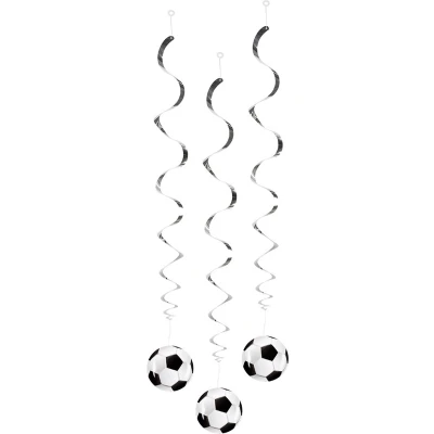 Afbeelding van Voetbal Hangdecoratie Swirls 85cm 3 stuks