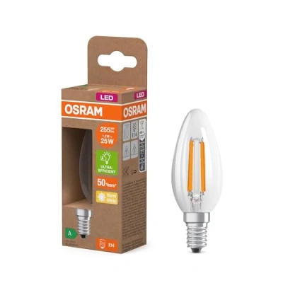 Afbeelding van OSRAM Mini BouKlassic, met decoratief led filament, energie efficiëntieklasse A, E14, 1,2 W, 255 lm, 2700 K, warmwit, zonder opwarming, 100% directe verlichting.