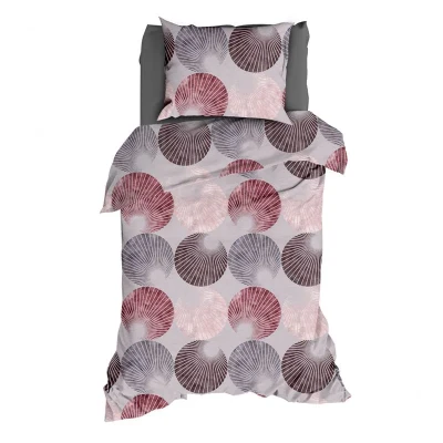 Afbeelding van Romanette Gerlos Dekbedovertrek Eenpersoons 140x200/220 cm Grijs/Bordo