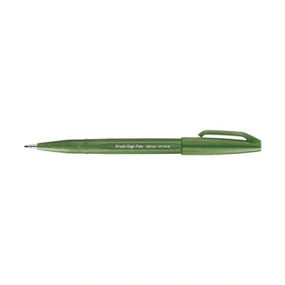 Image de Stylo Feutre Pentel Brush Sign Pen Vert Olive