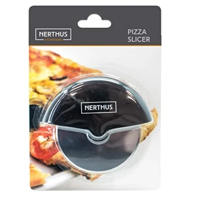Afbeelding van Nerthus Pizzasnijder, roestvrij staal, zwart, 20,35 cm