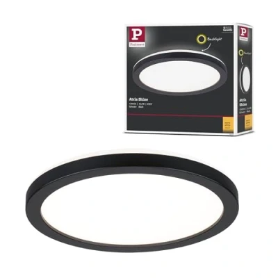 Afbeelding van Paulmann 70997 P Atria Shine 11,2W 3000K 190mm sz Ks LED plafondlamp 11.2 W Zwart