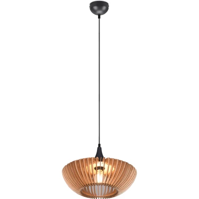 Afbeelding van Trio leuchten LED Hanglamp Hangverlichting E27 Fitting Rond Bruin Aluminium