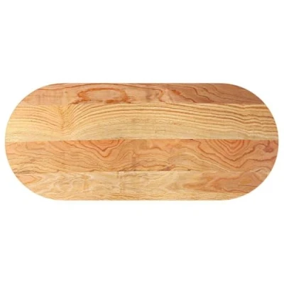 Afbeelding van vidaXL Tafelblad 140x60x2 cm ovaal massief eikenhout lichtbruin