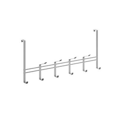 Afbeelding van Metaltex Kapstok voor deur van 2 cm Zilvergrijs 10 haken Ophangen zonder boren Opdekdeur