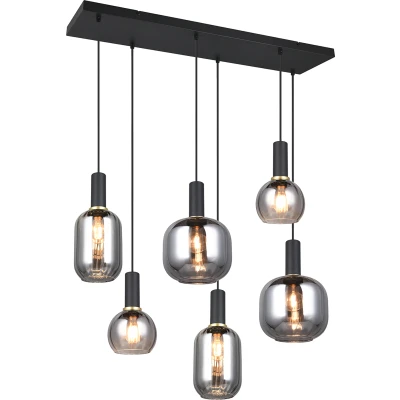 Afbeelding van TRIO DIVA Hanglamp Zwart mat excl. 6x E27 7W
