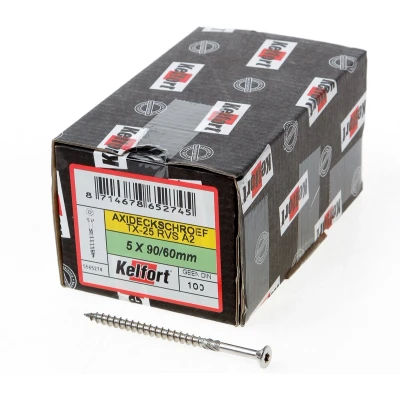 Afbeelding van Kelfort Vlonderschroef platverzonken kop RVS A2 T25 5.0 x 90/60mm