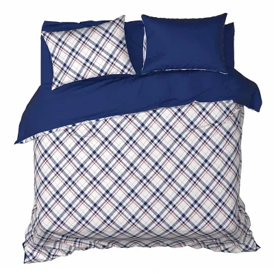 Afbeelding van De Witte Lietaer Dekbedovertrek, Tarten Blue Indigo 240 x 220 cm + 2x 60x70 Katoen flanel