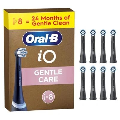Afbeelding van Oral B iO Gentle Care Zwart originele ronde opzetborstels 8 stuks
