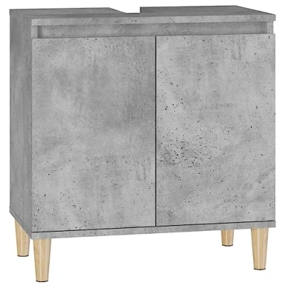 Image de vidaXL Meuble d&#039;évier gris béton 58x33x60 cm bois d&#039;ingénierie821256
