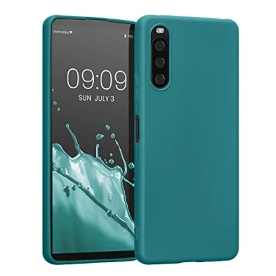 Afbeelding van kwmobile telefoonhoesje geschikt voor Sony Xperia 10 IV Hoesje smartphone Back cover in mat petrol