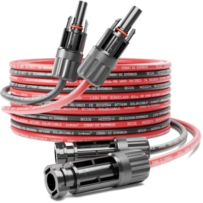 Afbeelding van deleyCON PV4 Zonnekabel verlengset, 1 m, 4 mm², voor fotovoltaïsche installaties, verlenging seriële en parallelle bedrading, kV AC 1,5 DC weer uv bestendig