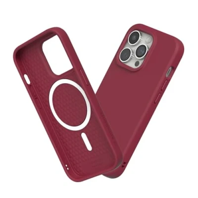 Afbeelding van RHINOSHIELD Hoesje compatibel met [iPhone 14 Pro] SolidSuit Magsafe dunne hoes schokabsorberende technologie en premium matte afwerking bordeauxrood