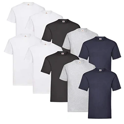 Afbeelding van Fruit of the Loom Valueweight T shirt met korte mouwen voor heren (10 stuks), 2wit/2zwart/2grijs/2chocolade/2olijf