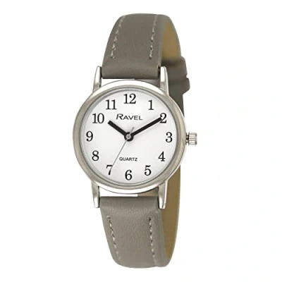 Afbeelding van Ravel Dameshorloge pastelkleur Everyday Silver Tone kwarts analoog R0137, grijs., Riem
