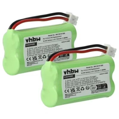 Afbeelding van vhbw 2 stuks NiMH 700 mAh (2,4 V) compatibel met Siemens Gigaset A260 Trio, A265, A345 vervanging voor V30145 K1310 X359, X383.