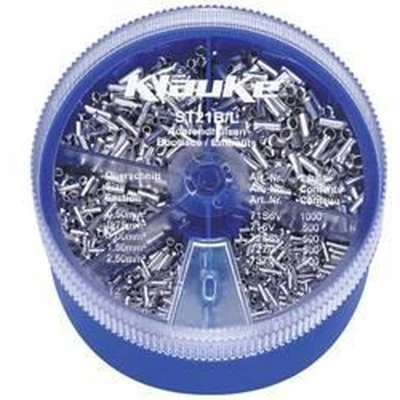 Afbeelding van Klauke ST21B Assortiment adereindhulzen 0.5 mm², 0.75 1 1.5 2.5 mm² Ongeïsoleerd Zilver 3000 onderdelen