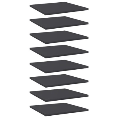 Afbeelding van Wandschappen 8 st 40x40x1,5 cm spaanplaat grijs