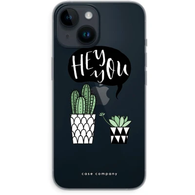 Afbeelding van Case Company® hoesje geschikt voor iPhone 14 Hey you cactus Soft Cover Telefoonhoesje Bescherming aan alle Kanten en Schermrand