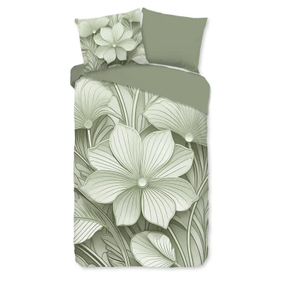 Afbeelding van Good morning Dekbedovertrek Artdeco nr.20118 sage 140x220 + 1 kussensloop 60x70 Groen