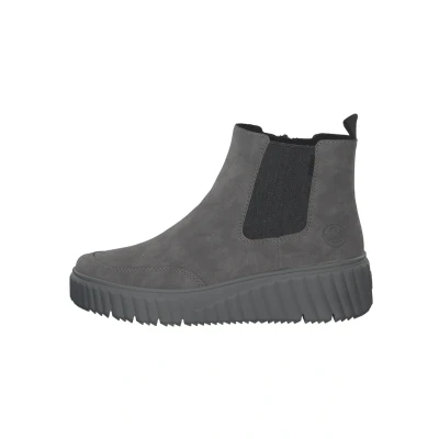 Afbeelding van Rieker Enkellaarsjes met plateauzool, Dames, Maat: 36, Grau Schoenen