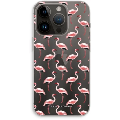 Afbeelding van Case Company® hoesje geschikt voor iPhone 14 Pro Flamingo Soft Cover Telefoonhoesje Bescherming aan alle Kanten en Schermrand