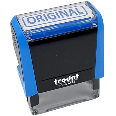 Afbeelding van Trodat x print 4912 navulbare zelfinktende stempel, ORIGINAL tekst, rode inkt, afdrukformaat 47 18 mm.