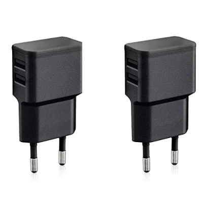 Afbeelding van Wicked Chili 2 stuks dubbele USB opladers 12 W/2400 mA Pro serie, universele voeding voor mobiele telefoon, horloge, powerbank en bluetooth luidspreker, netadapter