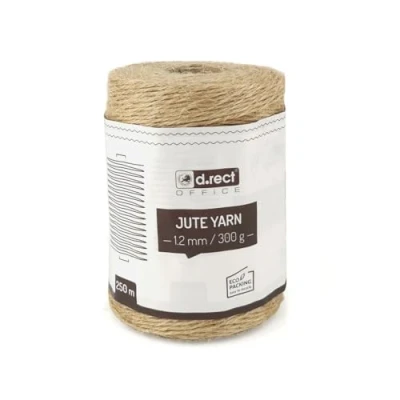 Afbeelding van D.RECT jute koord 1,2 mm 250m 110600 touw natuurlijk, voor geschenkverpakkingen, creatieve kunst, doe het zelf cadeaudecoratie