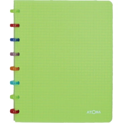 Afbeelding van Atoma Tutti Frutti schrift, ft A5, 144 bladzijden, commercieel geruit, transparant groen schrift
