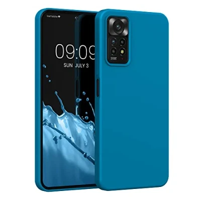 Afbeelding van kwmobile telefoonhoesje geschikt voor Xiaomi Redmi Note 11 Pro / (5G) 12 (4G) Hoesje met siliconen coating Smartphone case in Caribisch blauw