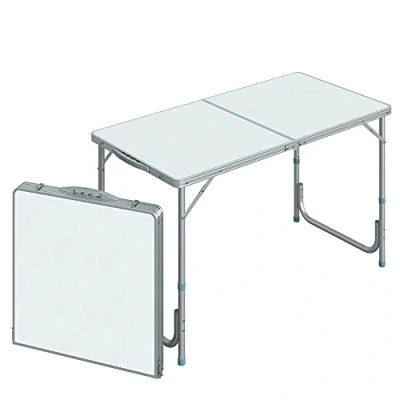 Afbeelding van HOMCOM Campingtafel, receptie, opvouwbaar, draagbaar, picknick, dressoir, aluminium