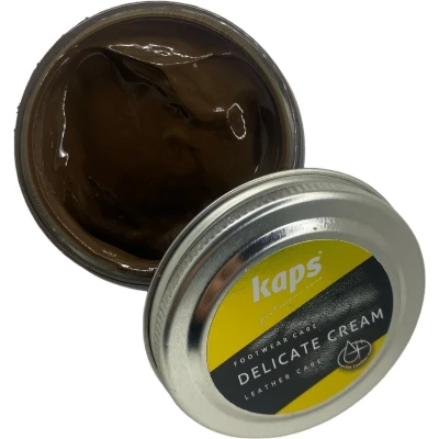 Afbeelding van Kaps Schoencreme schoensmeer verzorgt het leer en geeft glans (105) Diep Bruin 50ml