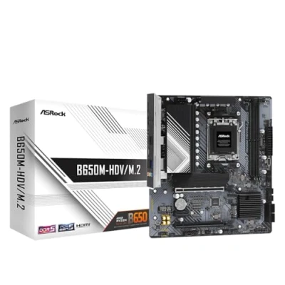 Image de ASRock B650M HDV/M.2 carte mère micro ATX Socket AM5 AMD B650 Chipset USB 3.2 Gen 1, C Gen2, 1 2.5 Gigabit LAN graphique embarquée (unité centrale requise) audio HD (8 canaux)