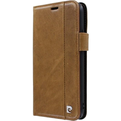 Afbeelding van Pierre Cardin Bruin Leer Book Case Telefoonhoesje Compatibel met Apple iPhone 11 Pro Max Bescherming &amp; Stijl