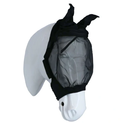 Afbeelding van Waldhausen Vliegenmasker Premium met Oren Neus Zwart Pony